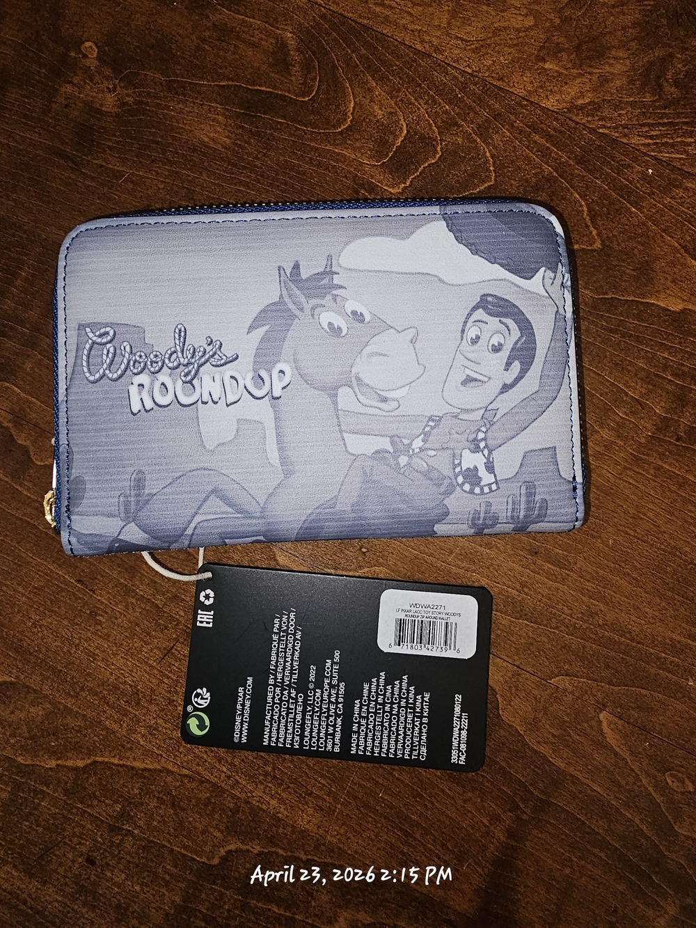 Disney Loungefly Pixar Woody's Roundup Zip Wallet in Lavender